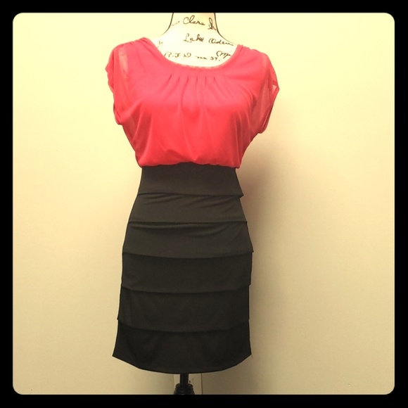 Black and Hot Pink Dress Small NWT - Picture 1 of 7